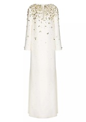 Valentino Embroidered Crepe Couture Evening Dress