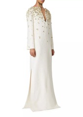 Valentino Embroidered Crepe Couture Evening Dress