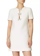 Valentino Embroidered Crepe Couture Short Dress