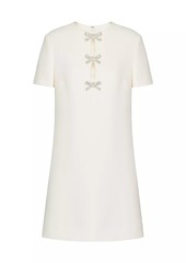 Valentino Embroidered Crepe Couture Short Dress