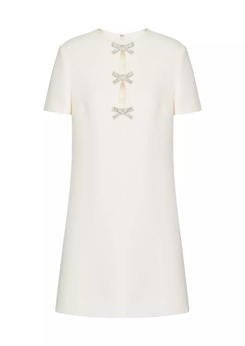 Valentino Embroidered Crepe Couture Short Dress