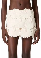 Valentino Embroidered Crepe Couture Skort