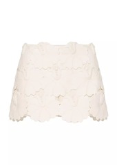 Valentino Embroidered Crepe Couture Skort