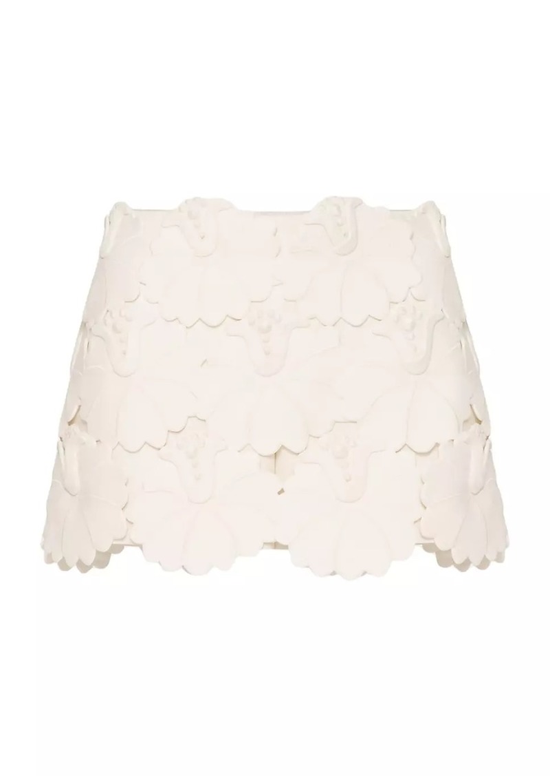 Valentino Embroidered Crepe Couture Skort