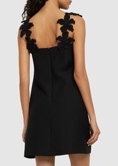 Valentino Embroidered Crepe Mini Dress