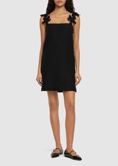 Valentino Embroidered Crepe Mini Dress