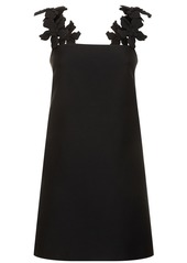 Valentino Embroidered Crepe Mini Dress