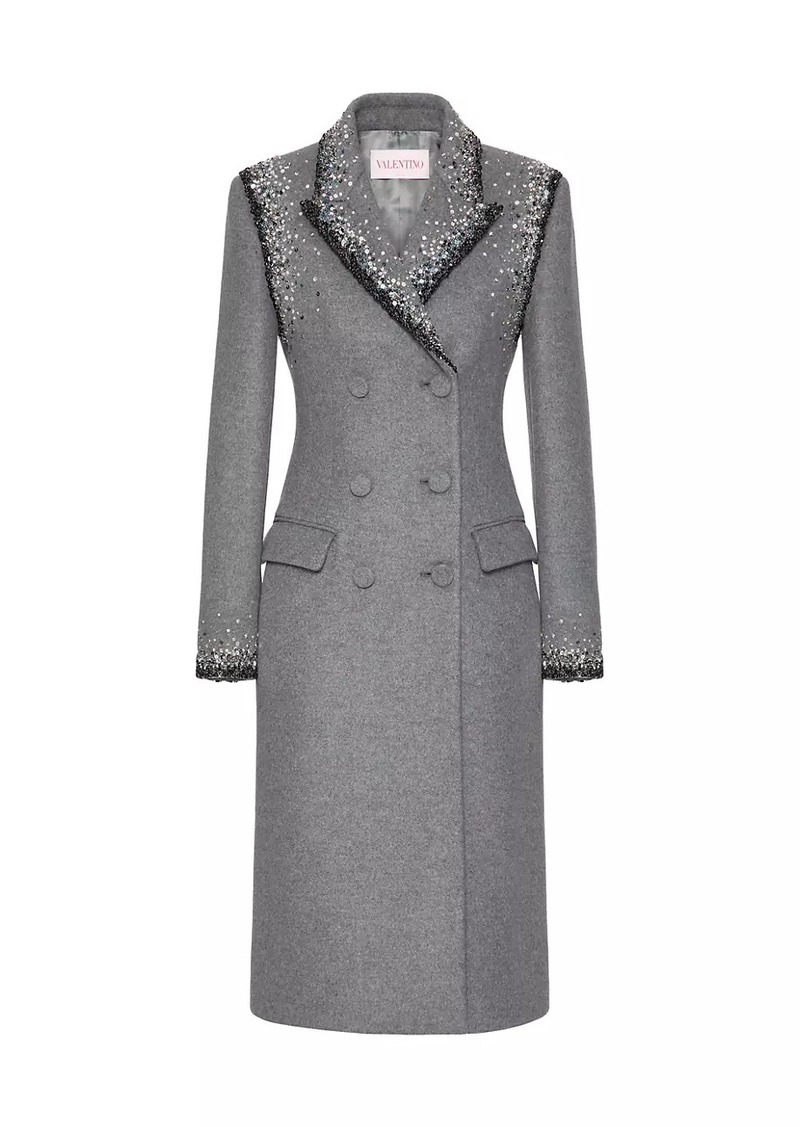 Valentino Embroidered Wool Coat