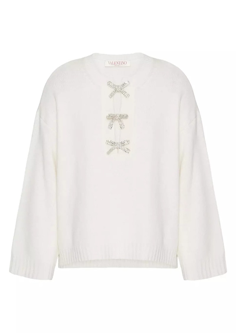 Valentino Embroidered Wool Sweater