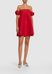 Valentino Faille Off-the-shoulder Mini Dress