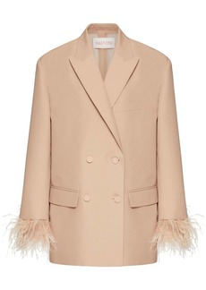 Valentino feather-detail double-breasted blazer