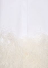 Valentino Feathered Cotton Poplin Mini Shirt Dress