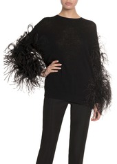 Valentino Feathered Wool-Cashmere Sweater