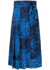 Valentino floral-print pleated skirt