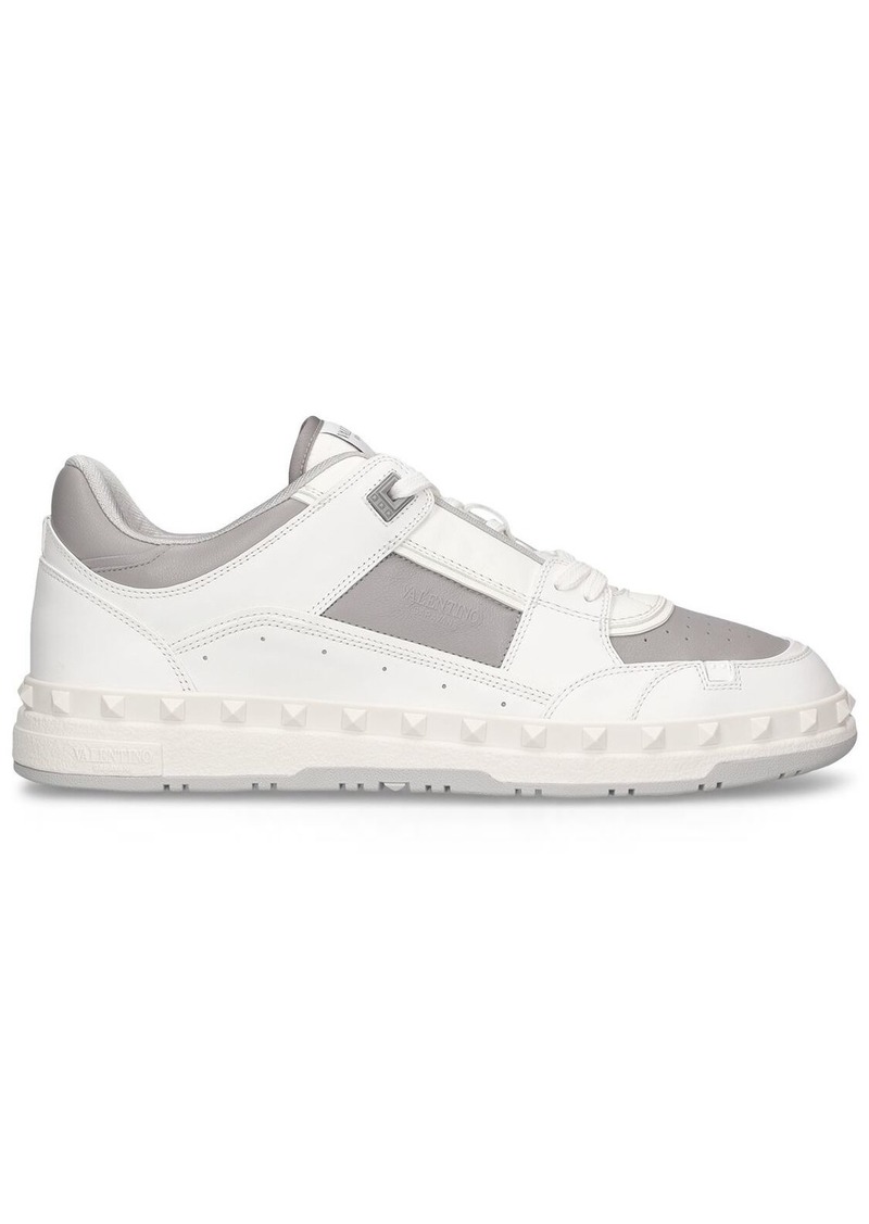Valentino Freedots Leather Low Top Sneakers