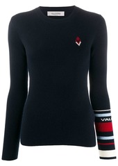 Valentino geometric-detail ribbed jumper