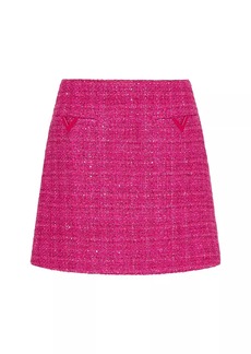 Valentino Glaze Tweed Light Mini Skirt