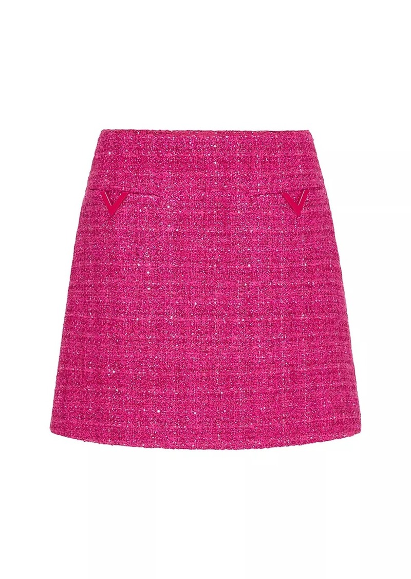 Valentino Glaze Tweed Light Mini Skirt