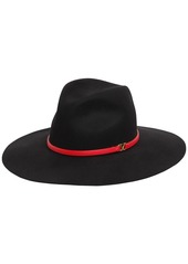 Valentino Go Logo Felt Hat W/leather Hat Band