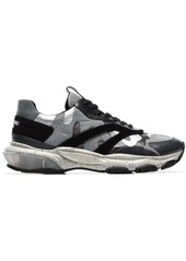 Valentino grey Bounce camo print leather sneakers