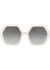 Valentino hexagonal oversized V logo sunglasses