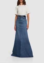 Valentino High Waist Denim Long Skirt