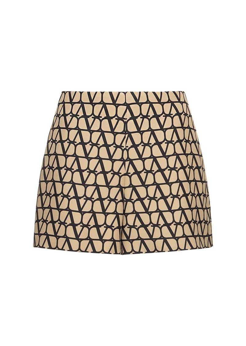 Valentino Jacquard Logo High Waist Shorts