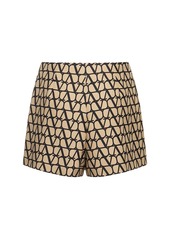 Valentino Jacquard Logo High Waist Shorts