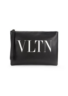 Valentino Large Logo Leather Pouch