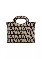 Valentino Le Troisième Mini Shopping Bag In Toile Iconographe