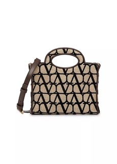 Valentino Le Troisième Mini Shopping Bag In Toile Iconographe