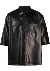 Valentino leather short-sleeve polo shirt