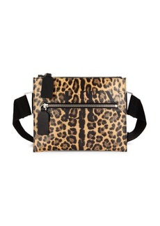 Valentino Leopard Print Leather Crossbody Bag