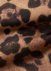 Valentino Leopard Print Wool & Silk Crepe Crop Top