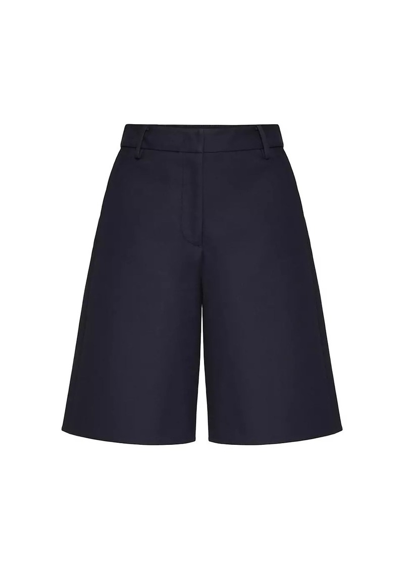 Valentino Light Double Splittable Gabardine Bermuda Shorts