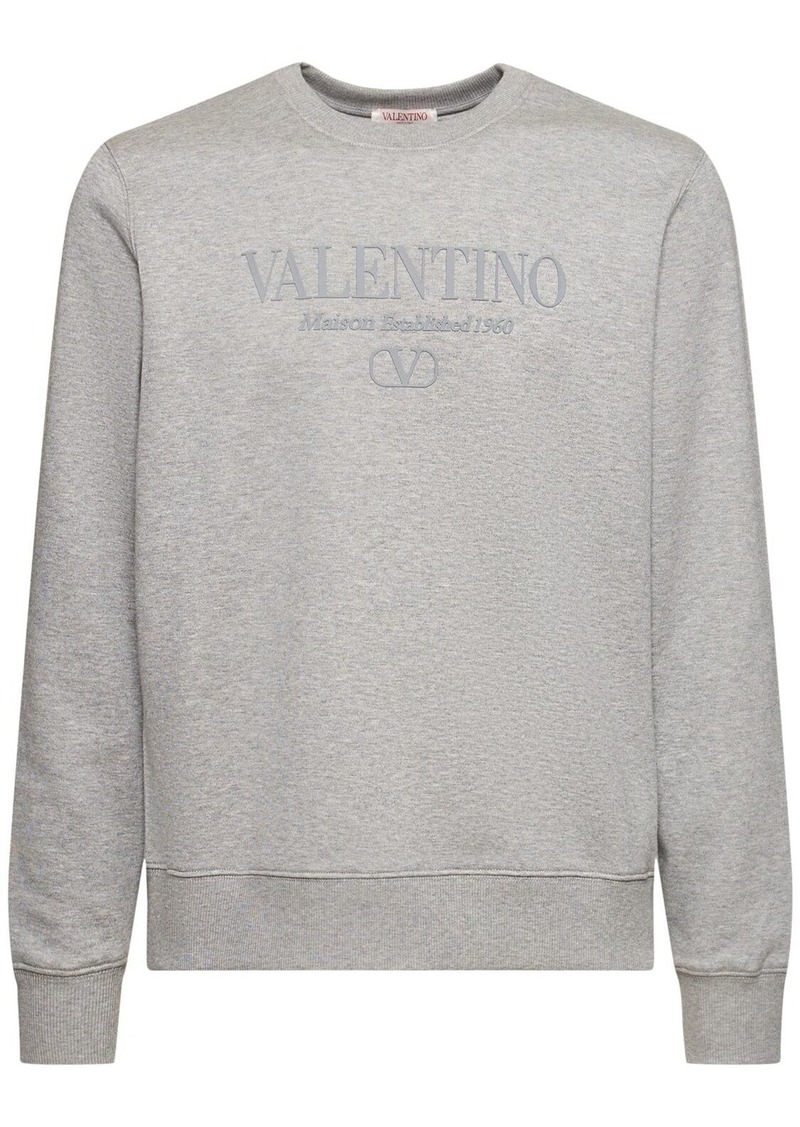 Valentino Logo Cotton Blend Jersey Sweatshirt