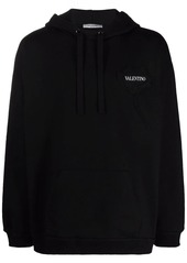 Valentino logo floral patch hoodie