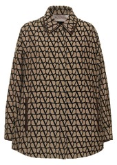 Valentino Logo Jacquard Canvas Shirt Jacket