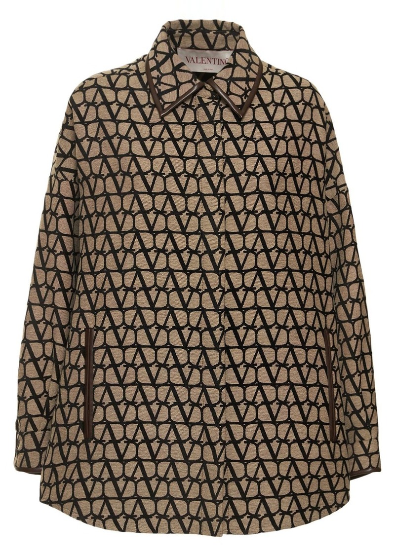 Valentino Logo Jacquard Canvas Shirt Jacket