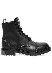Valentino Logo Leather Lace-up Boots