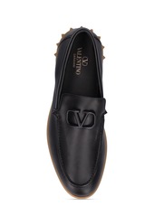 Valentino Logo Leather Loafers