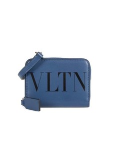 Valentino Logo Leather Wallet On Chain