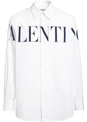 Valentino Logo Print Cotton Poplin Shirt