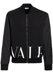Valentino Logo Print Jersey & Nylon Casual Jacket