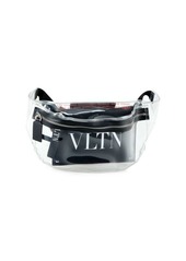 Valentino Logo Transparent Plastic & Leather Belt Bag