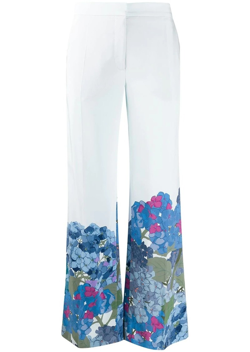 Valentino Macro Ortensia print flared trousers