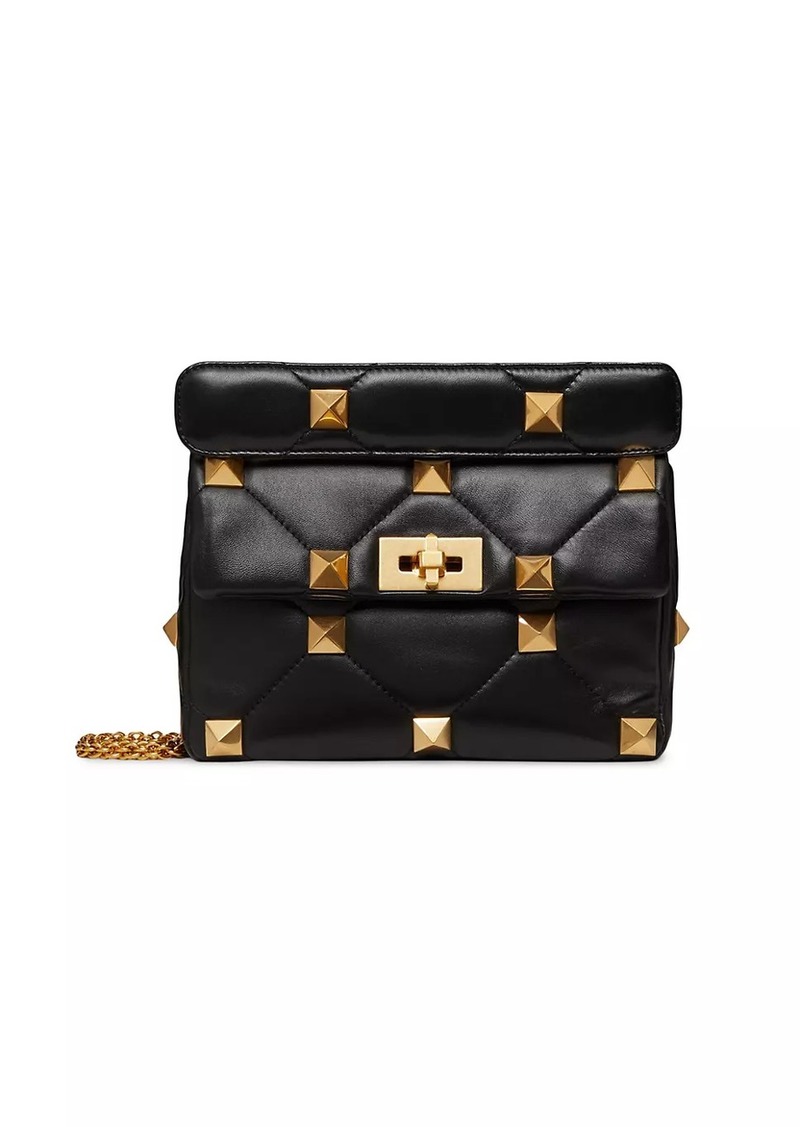 Valentino Medium Roman Stud The Shoulder Bag in Nappa With Chain