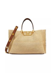 Valentino Medium Straw Summer Tote