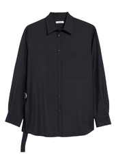 Men's Valentino Side Tie Wool & Mohair Men's Button-Up Shirt
