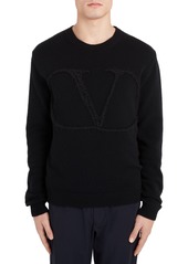Men's Valentino Vlogo Crewneck Wool & Cashmere Sweater
